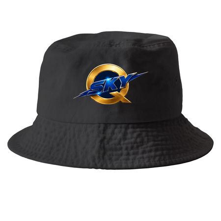 QSKY 94.3, a Black Printed Bucket Hat