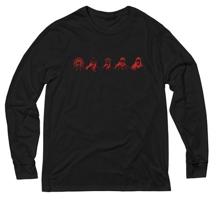 Red Dress Design by Dustin Newman, a Deep Black Allmade Eco Triblend Long Sleeve Tee