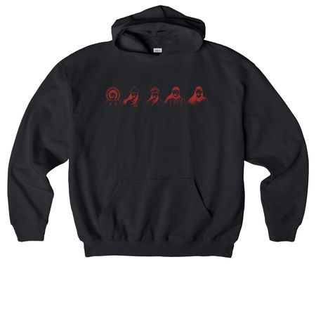 Red Dress Design by Dustin Newman, a Black Stanley/Stella Cooper Dry Pullover Hoodie
