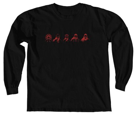 Red Dress Design by Dustin Newman, a Black Comfort Colors Long Sleeve Tee