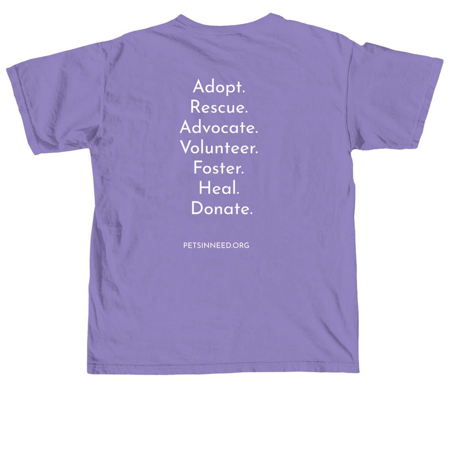 Happy Tails Collection, a Violet Comfort Colors Unisex Tee (back-view)