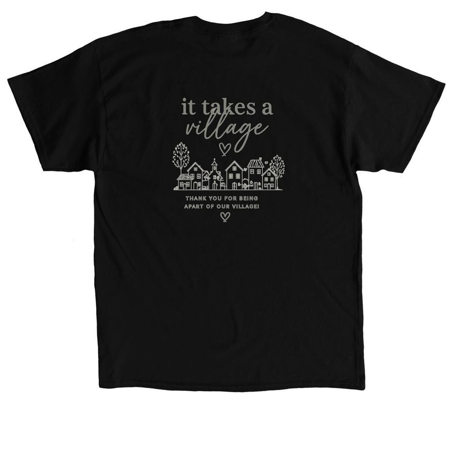 Help Us Grow Our Family, a Black Classic Unisex Tee (back-view)