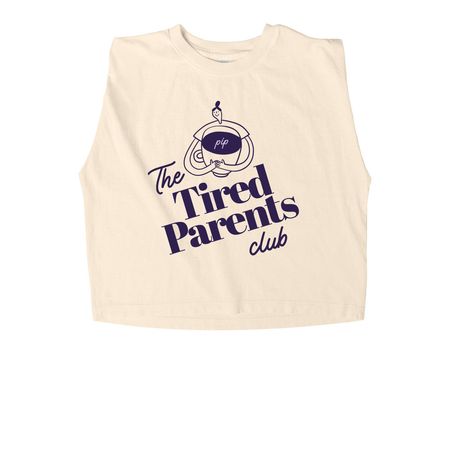 Tired Parents Club, a Faded Cream Women's Heavyweight Garment Dye Muscle Tee