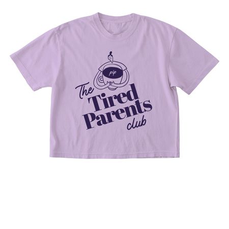Tired Parents Club, a Orchid Comfort Colors Boxy Tee