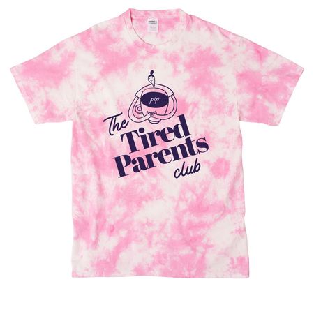 Tired Parents Club, a Bright Pink Crystal Tie Dye Tee