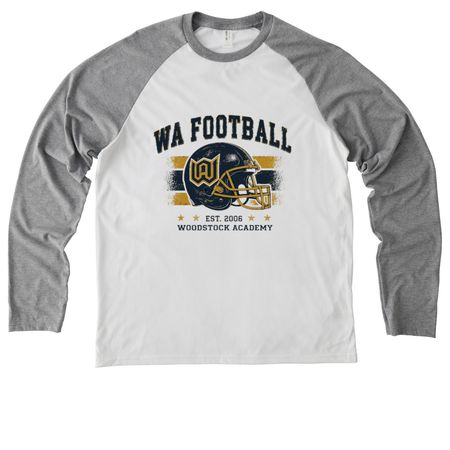 Old School&nbsp;, a Aluminum Grey/ Bright White Allmade Eco Triblend Colorblock Raglan Long Sleeve Tee
