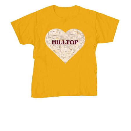 Hilltop Heart, a Gold Youth Unisex Tee