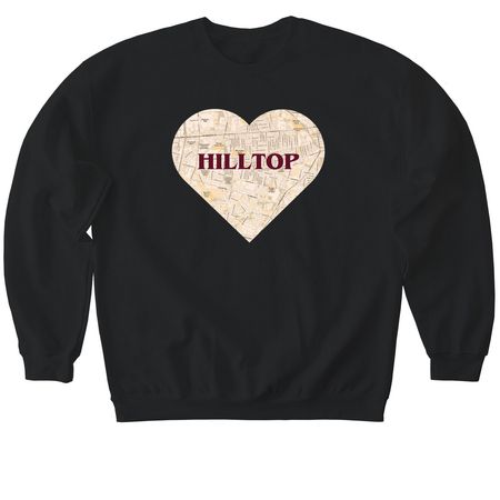 Hilltop Heart, a Black Softstyle Crewneck Sweatshirt