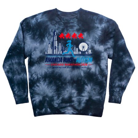 AK Runs - Fun Collection, a Black Tie Dye Crewneck Sweatshirt