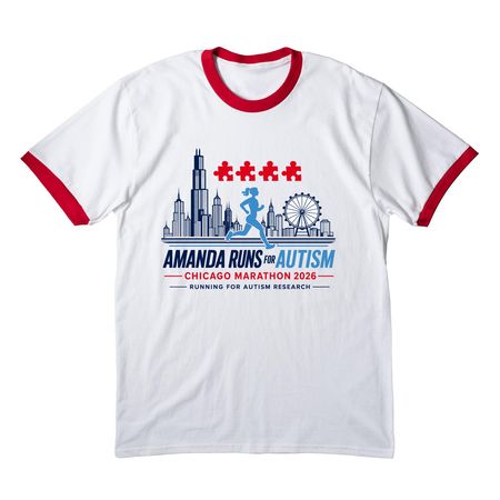 AK Runs - Fun Collection, a White/ Red Cotton Ringer Tee