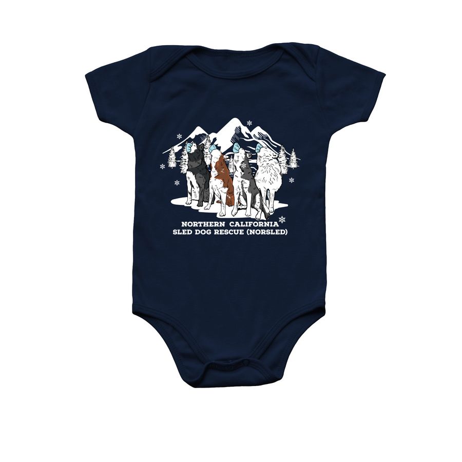 Husky Howls and Pals - for the little ones, a Navy Infant Onesie