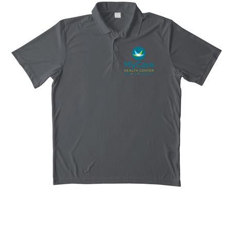 Printed Polo Shirt, a Iron Grey Unisex Performance Polo