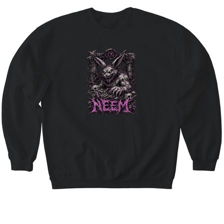 Neem band tee rabbit, a Black Softstyle Crewneck Sweatshirt