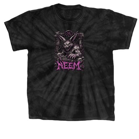 Neem band tee rabbit, a Black Classic Tie Dye Tee