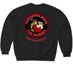 Support the Next Generation of Firefighters, a Black Softstyle Crewneck Sweatshirt (back-view)
