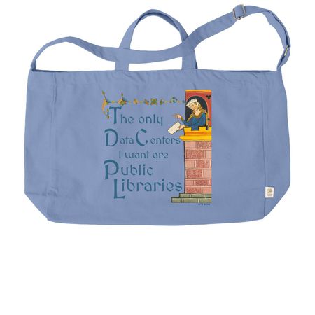 Medieval Library Tote: Two Designs in One!, a Elemental Blue Reclaimist G2G Tote Bag