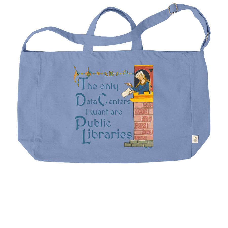 Medieval Library Tote: Two Designs in One!, a Elemental Blue Reclaimist G2G Tote Bag