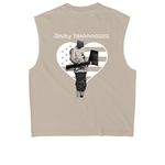 Flock this, a Faded Bone Heavyweight Garment Dye Muscle Tee (back-view)