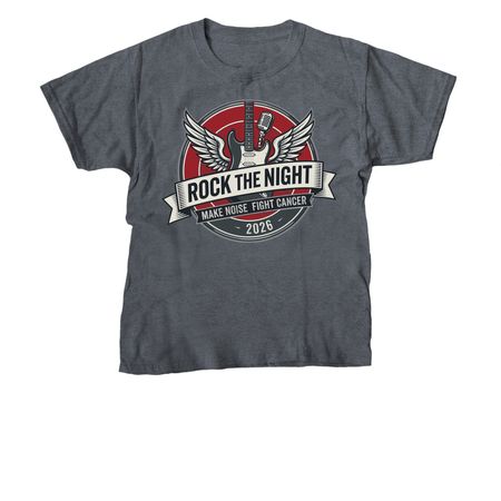 Rock the Night Fundraising T-Shirt, a Dark Heather Youth Unisex Tee
