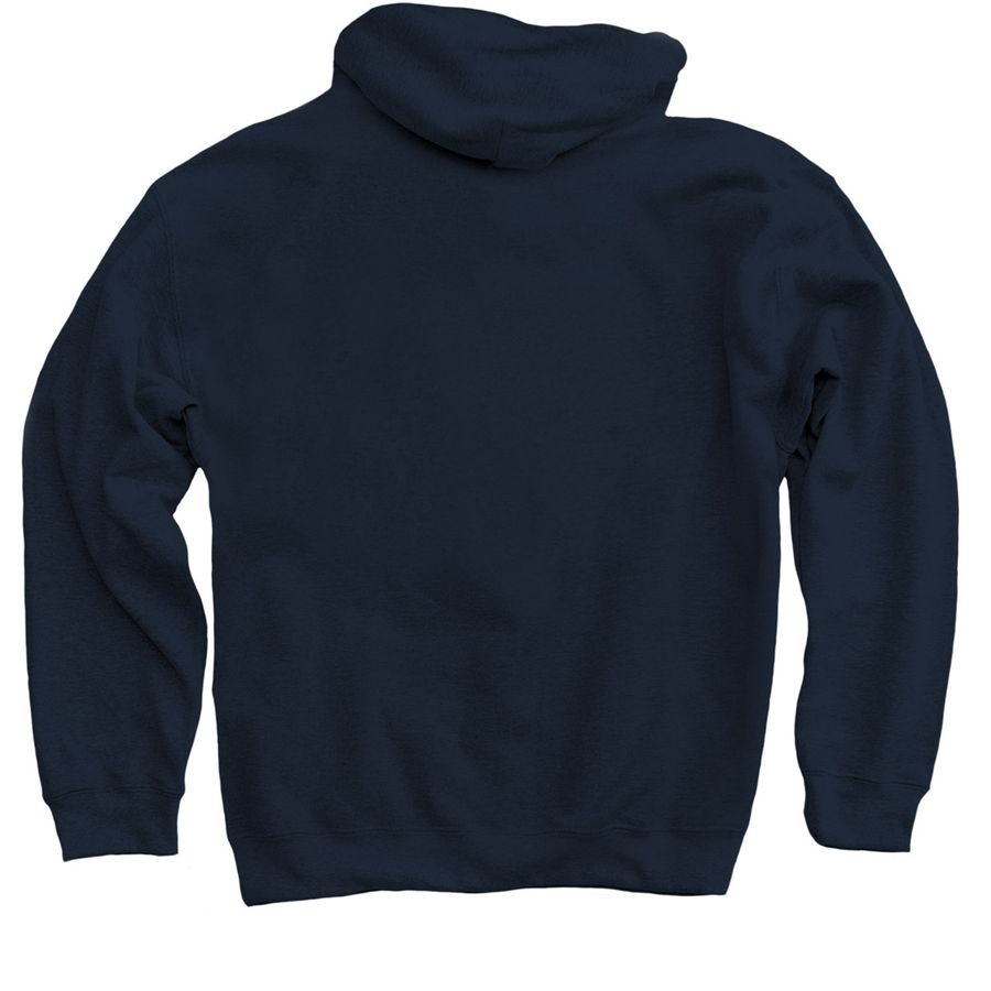MISSPITS RESCUE Est. 2013, a Navy Pullover Hoodie (back-view)
