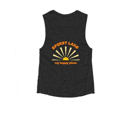 Youth and Women "Happy Place", a Dark Grey Heather Women's Muscle Tank