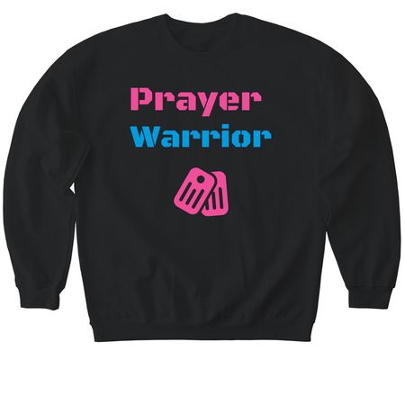 Prayer Warrior, a Black Softstyle Crewneck Sweatshirt