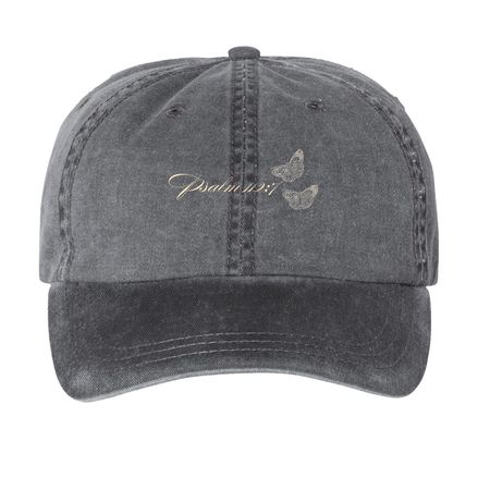 She is Steady Hat, a Black Printed Pigment Dye Baseball Cap