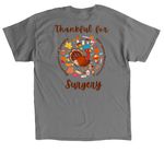 Upstate Surgery- Thankful, a Charcoal Classic Unisex Tee (back-view)