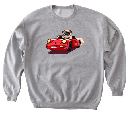 Pugsche Driver, a Sport Grey Softstyle Crewneck Sweatshirt
