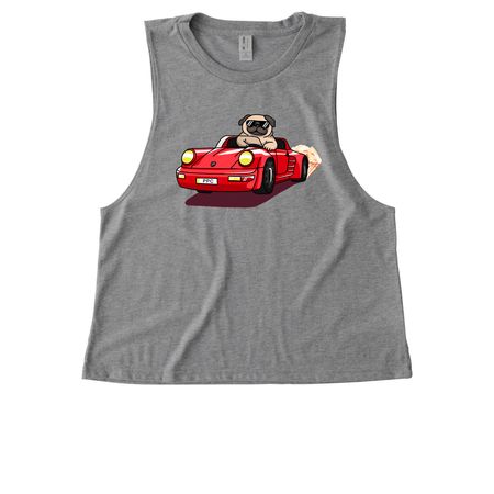 Pugsche Driver, a Aluminum Grey Allmade Eco Triblend Women?s Muscle Tank