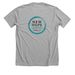 Teal Cross, Round Logo Back, a Athletic Heather Premium Unisex Tee (back-view)