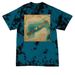 Gulf of Mexico- FDT, a Black/ Teal Crystal Tie Dye Tee