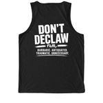 Don't Declaw Shirts&nbsp;, a Deep Black Allmade Eco Triblend Tank (back-view)