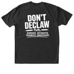 Don't Declaw Shirts&nbsp;, a Vintage Black Triblend Unisex Tee (back-view)