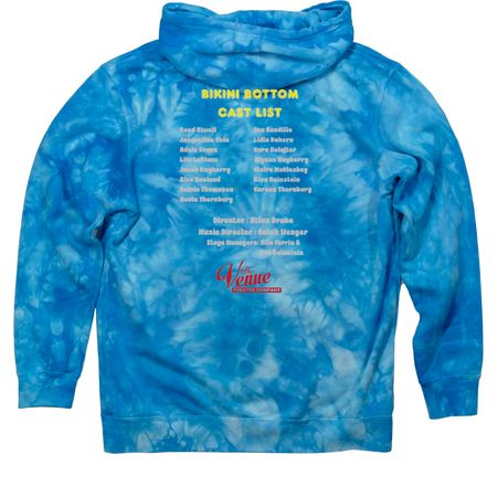 SpongeBob Show Shirts, a Aqua Blue Tie Dye Pullover Hoodie (back-view)