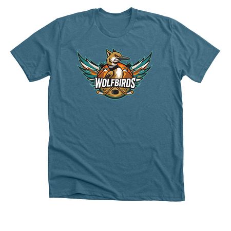 Wolfbirds - Tee, a Heather Deep Teal Premium Unisex Tee
