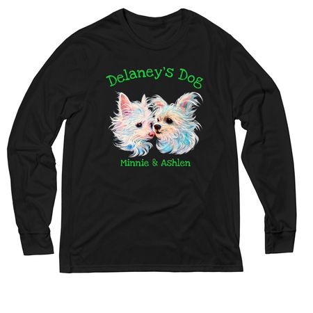 Little Dogs, Big Love, a Deep Black Allmade Eco Triblend Long Sleeve Tee