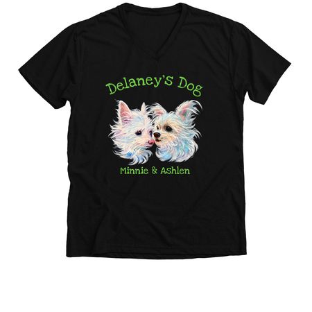 Little Dogs, Big Love, a Solid Black Blend Premium V-Neck Tee
