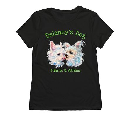 Little Dogs, Big Love, a Deep Black Allmade Eco Triblend Women?s Tee
