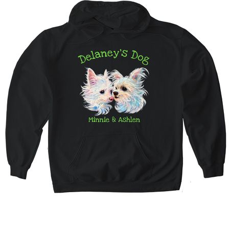 Little Dogs, Big Love, a Black Gildan Softstyle Pullover Hoodie