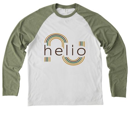 Helio Shirts, a Olive You Green/ Bright White Allmade Eco Triblend Colorblock Raglan Long Sleeve Tee