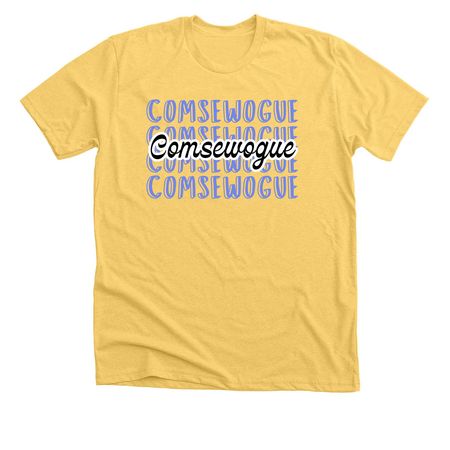 Comsewogue T-Shirt and Hoodie Tee, a Heather Yellow Gold Premium Unisex Tee