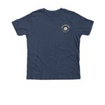 I WANT TO BE A KID Adult & Youth Shirts, a Heather Navy Premium Youth Tee (back-view)