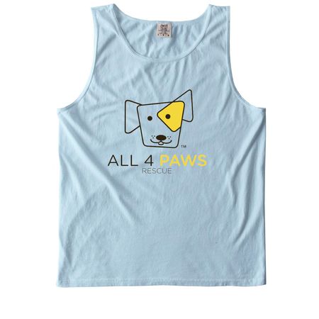 All 4 Paws - Large Front Logo, a Chambray Comfort Colors Tank Top