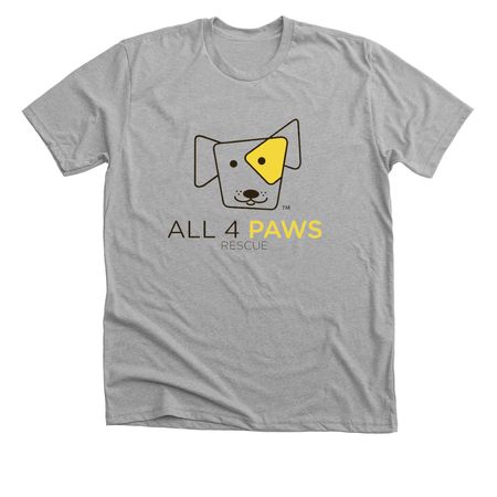 All 4 Paws - Large Front Logo, a Athletic Heather Premium Unisex Tee