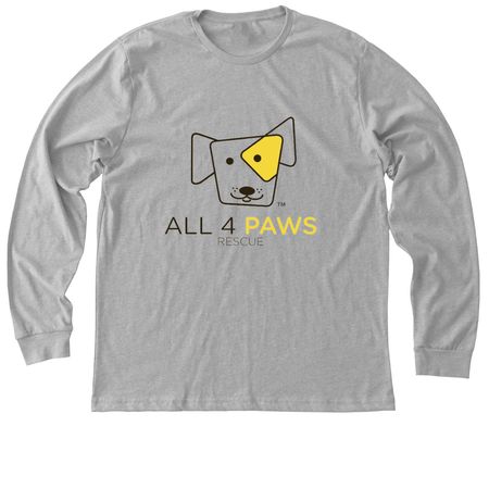 All 4 Paws - Large Front Logo, a Athletic Heather Premium Long Sleeve Tee