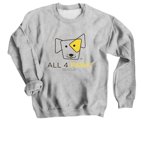All 4 Paws - Large Front Logo, a Sport Grey Crewneck Sweatshirt