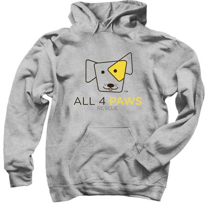 All 4 Paws - Large Front Logo, a Sport Grey Pullover Hoodie