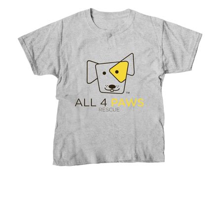 All 4 Paws - Large Front Logo, a Sport Grey Youth Unisex Tee