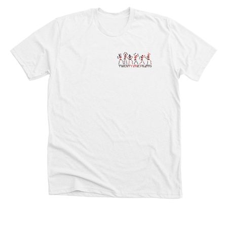 Just Fine, a Solid White Blend Premium Unisex Tee (back-view)